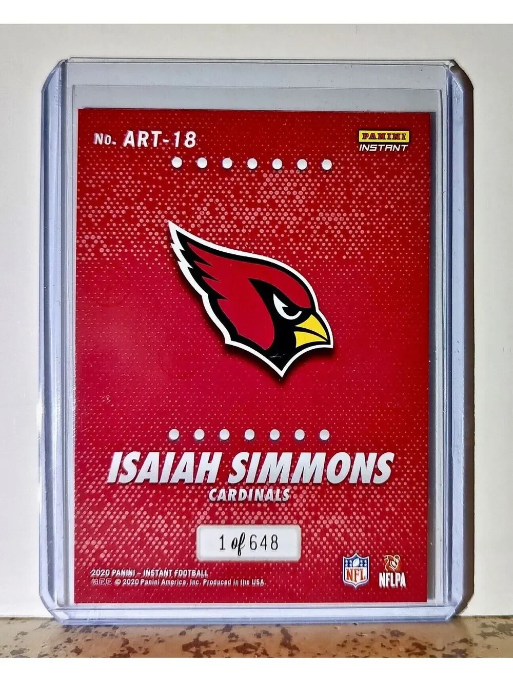 Isaiah Simmons 2020 Panini All-Rookie Team NFL #18 Card 1/648 Arizona Cardinals